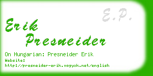 erik presneider business card